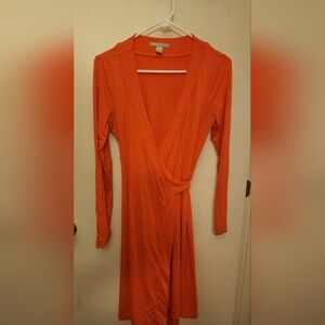 Banana Republic coral wrap dress size Small
